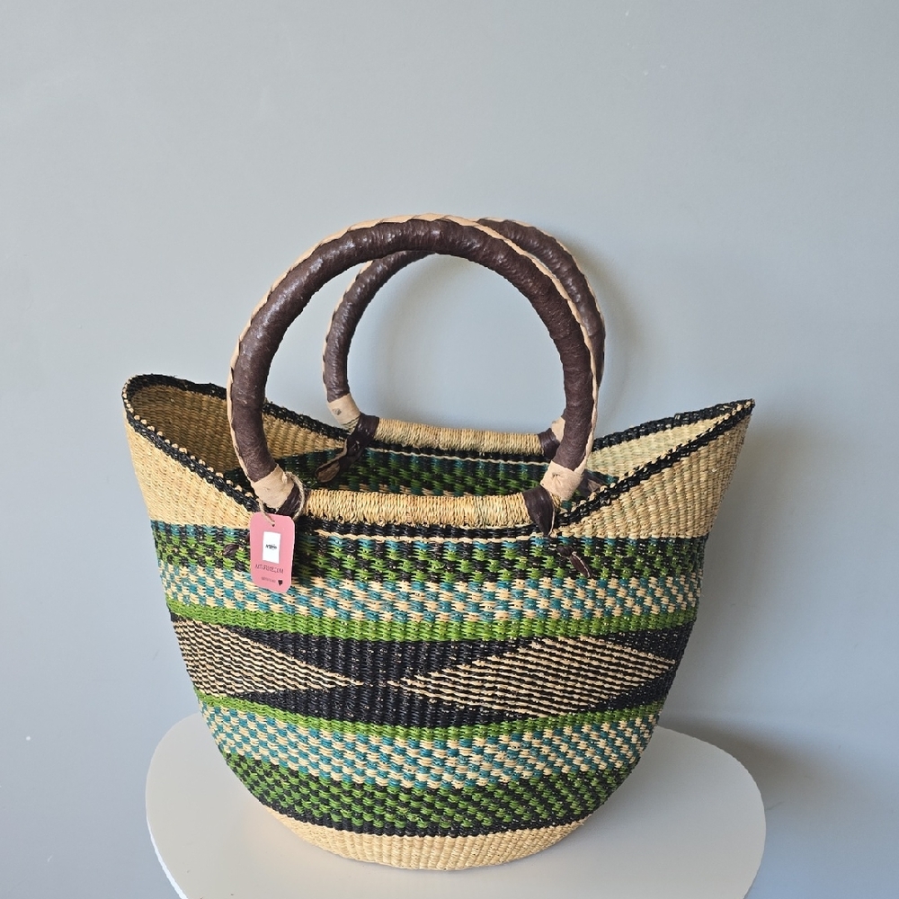 Green Black And Bleu U Shopper Backet